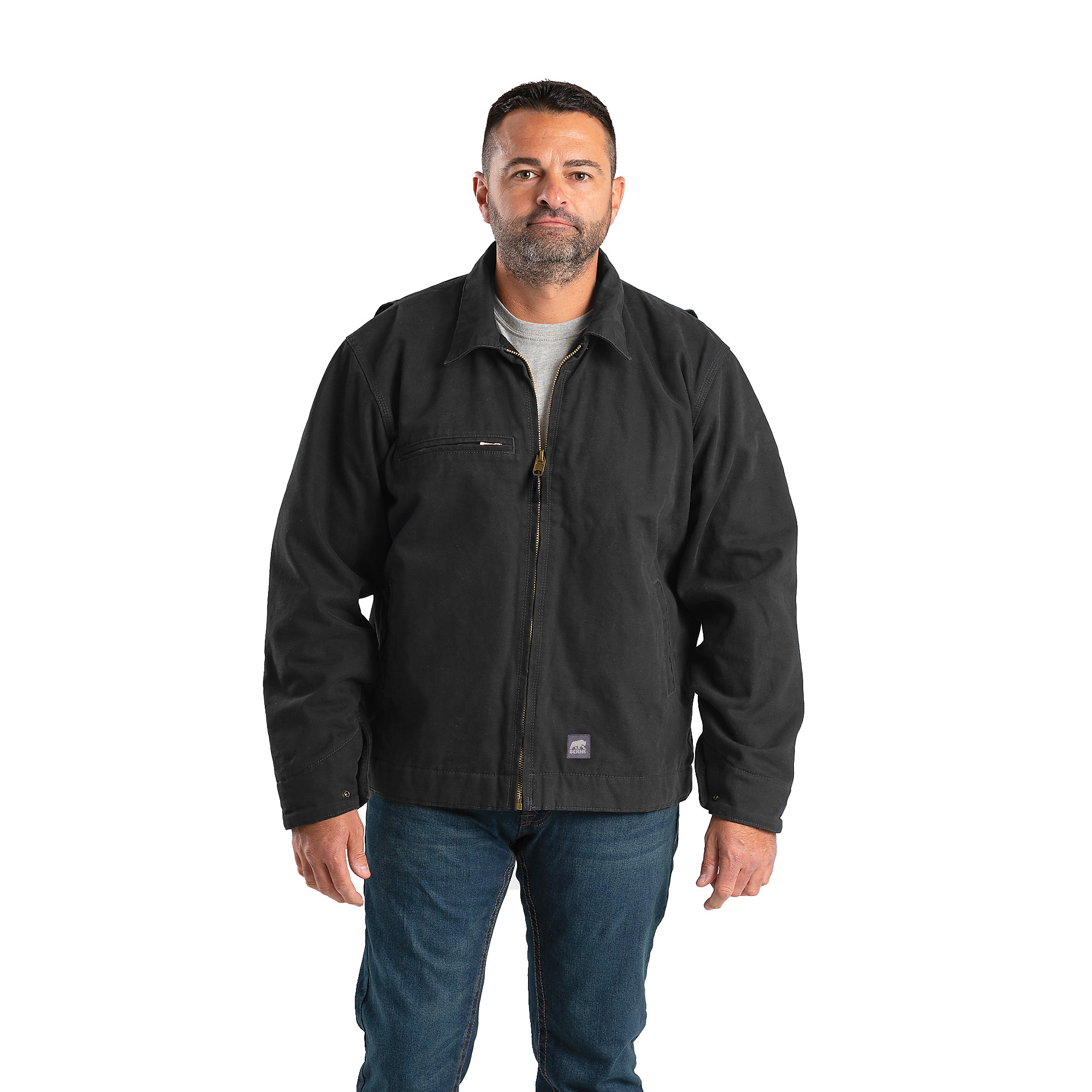 Berne Apparel Org Wshd Gas Jkt Bk 4X